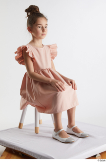 Doroteya  1 casual dressed pink dress sitting white ballerina…